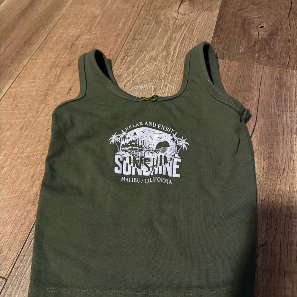 Sunshine Olive Green Crop Top